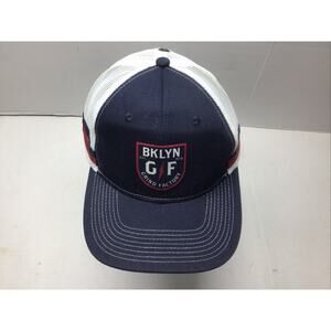 Port Authority BKLYN Grind Factory SnapBack Hat Navy White Red NWOT
